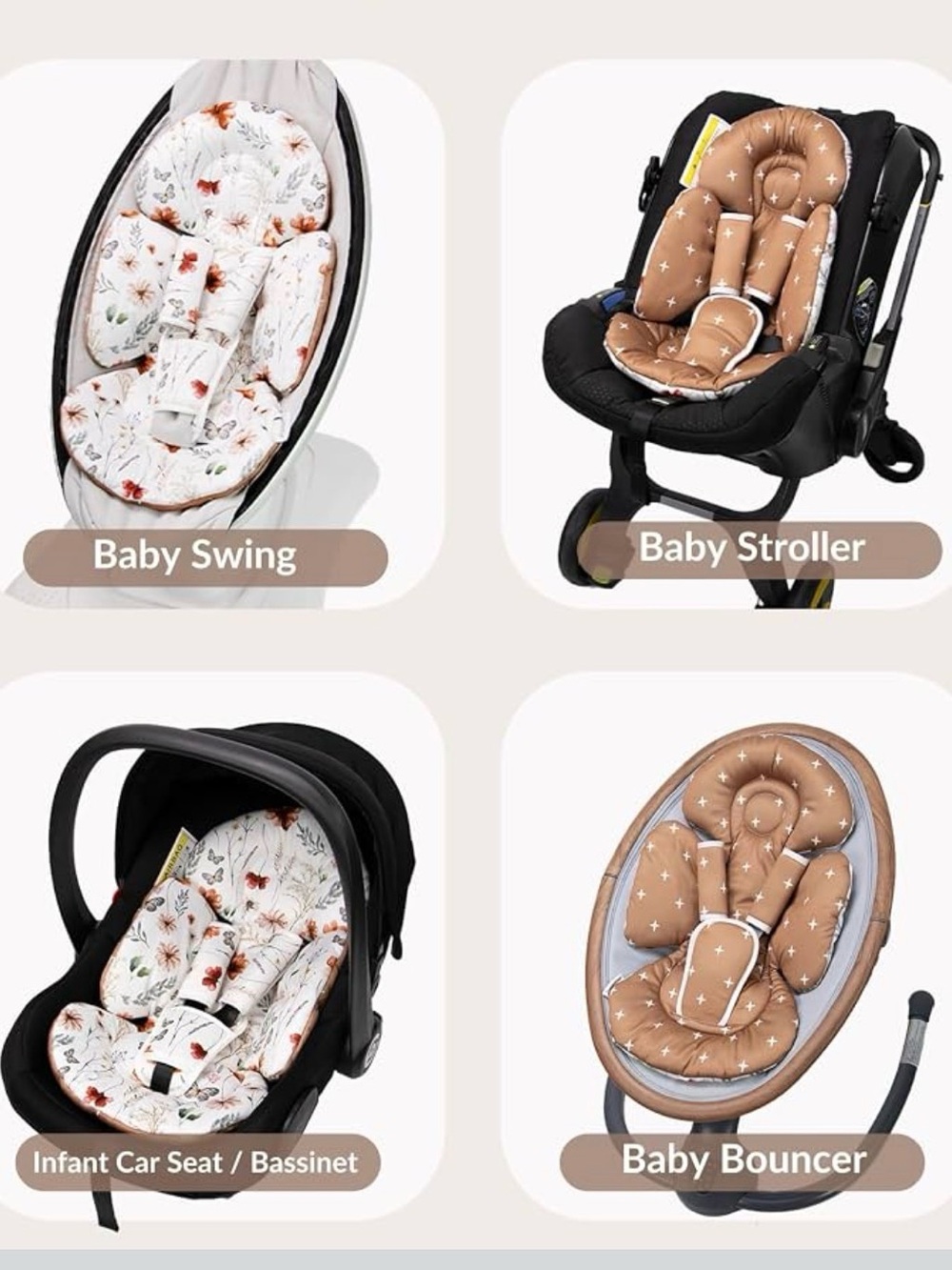 Floral Infant Seat Liner Cushion - Picture 3 of 4